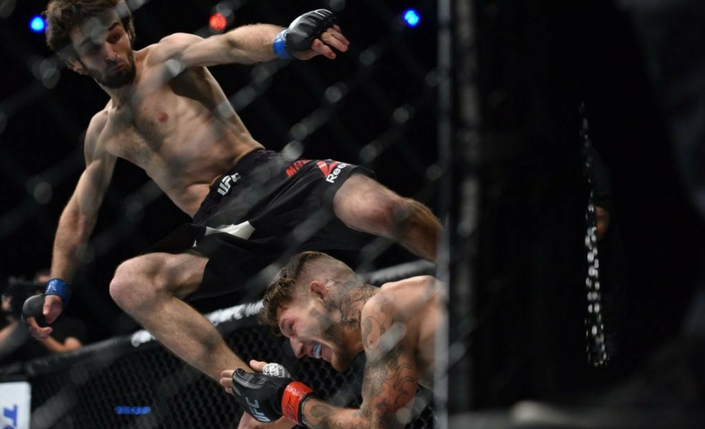 Zabit Magomedsharipov attempts a 'Showtime' kick in his UFC debut