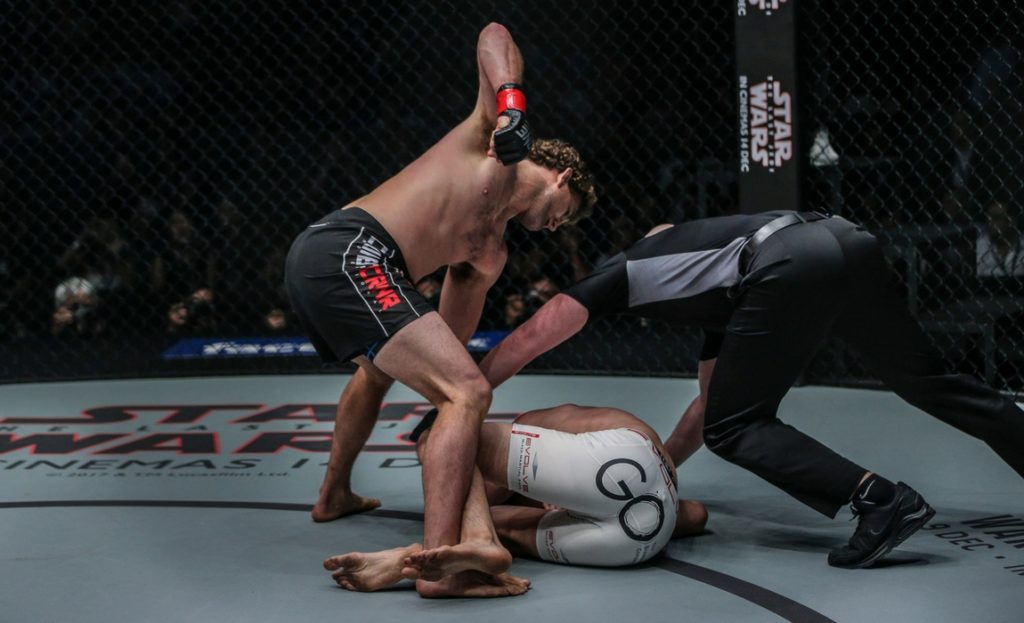 Ben Askren ground and pounds Shinya Aoki at ONE: Immortal Pursuit