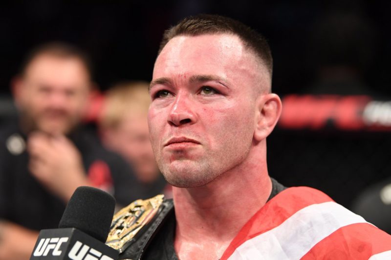 Colby Covington speaks during his post-fight interview at UFC Newark